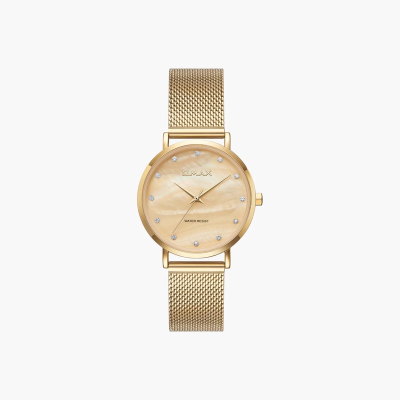 OMAX Gold Mesh Women's Analogue Watch - Image 1